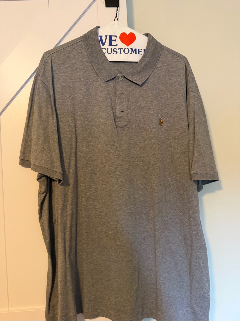 Polo by Ralph Lauren Heather Gray Short-Sleeve Polo with Embroidered Pony